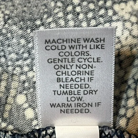 Pure Jill Tunic Mini Dress sz XL Petite Scoop Neck Pockets Cotton Floral Boho - Picture 7 of 9